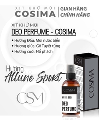 Xịt khử mùi hôi cơ thể (nách , chân ) Cosima 60ml màu Xám