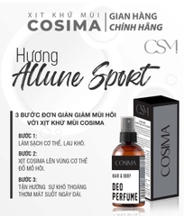 Xịt khử mùi hôi cơ thể (nách , chân ) Cosima 60ml màu Xám