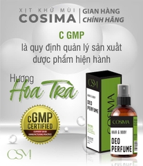 Xịt khử mùi hôi có thể (nách ,chân ) Cosima 60ml màu xanh lá