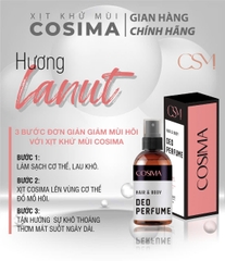 Xịt khử mùi hôi cơ thể ( nách , chân) Cosima 60ml MÀU HỒNG