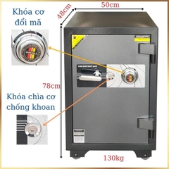 Két sắt TOKYO TKO78C khóa cơ chống cháy để giấy tờ màu đen