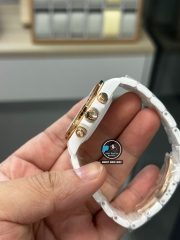 NEW 2023 / N FACTORY BEST 1:1 / ROLEX DAYTONA BY BLAKEN FULL CERAMIC WHITE  🌈 RAINBOW DIAMOND BEZEL CAL.4130
