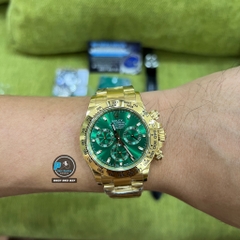 NEW 2022 / BETTER (3K) FACTORY BEST 1:1 / ROLEX DAYTONA OYSTER GREEN GOLD 40 x 12,2MM CAL.4130