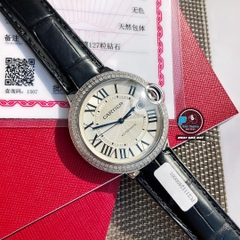VIP NEW 2023 / ORIGINAL FACTORY BEST 1:1 / CARTIER BALLON BLEU 42MM VÀNH ĐÍNH 127 VIÊN KIM CƯƠNG VVS 1,5 - 2 CARAT CORE ETA 2824-2 SWISS