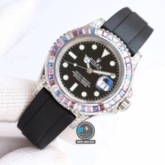 NEW 2023 / BEST FACTORY 1:1 / ROLEX YACHT MASTER 126679SAB FULL DIAMOND BEZEL 40MM CAL.3135