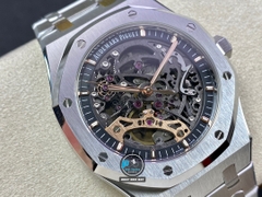 NEW 2022 / APS FACTORY BEST 1:1 / AP ROYAL OAK SKELETON 15407ST 41 X 9,9MM  CAL.3132