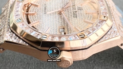 NEW 2021 / ORIGINAL FACTORY BEST 1:1 / AP ROYAL OAK 15402OR 41MM FULL DIAMOND SWAROVKI CAL.3120