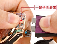 NEW 2022 / MS FACTORY BEST 1:1 / HUBLOT ONE CLICK STEEL DIAMOND RAINBOW KING GOLD 39MM HUB.1270