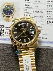 NEW 2023 / EW FACTORY BEST 1:1 / ROLEX DAYDATE 40MM VỎ LẮC KÊ FULL VÀNG 18K 5UM THEO YÊU CẦU
