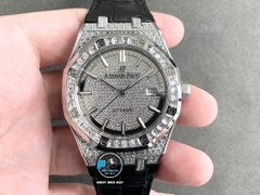 NEW 2021 / ORIGINAL FACTORY BEST 1:1 / AP ROYAL OAK 15402OR 41MM FULL DIAMOND SWAROVKI CAL.3120