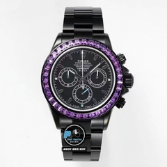 NEW 2022 / N FACTORY BEST 1:1 / ROLEX DAYTONA BLANKEN BLACK DCL DIAMOND RAINBOW CAL.4130