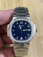 NEW 2023 / 3K FACTORY BEST 1:1 / PATEK PHILIPPE NAUTILUS 7118 LADY 35,2MM DIAMOND BEZEL CAL.324SC