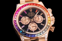 VIP NEW 2022 / N FACTORY BEST 1:1 / ROLEX DAYTONA RAINBOW 🌈 116595 DIAMOND ROSE GOLD 18K 40 X 12,2MM CAL.4130