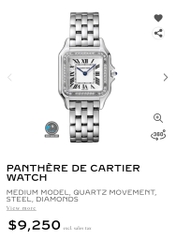 VIP NEW 2020 / ORIGINAL FACTORY BEST 1:1 / CARTIER PANTHÈRE DE 27 X 37MM 44 DIAMOND BEZEL VS 1.1