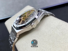 NEW 2022 / APS FACTORY BEST 1:1 / AP ROYAL OAK SKELETON 15407ST 41 X 9,9MM  CAL.3132