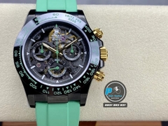 NEW 2023 / GET FACTORY BEST 1:1 / ROLEX DAYTONA BY BLAKEN DLC BLACK & RAINBOW DIAMOND BEZEL CAL.4130