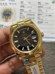NEW 2023 / EW FACTORY BEST 1:1 / ROLEX DAYDATE 40MM VỎ LẮC KÊ FULL VÀNG 18K 5UM THEO YÊU CẦU