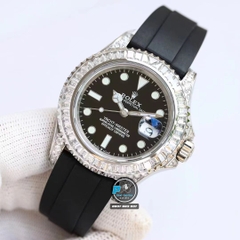 NEW 2023 / BEST FACTORY 1:1 / ROLEX YACHT MASTER 126679SAB FULL DIAMOND BEZEL 40MM CAL.3135