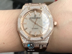 NEW 2021 / ORIGINAL FACTORY BEST 1:1 / AP ROYAL OAK 15402OR 41MM FULL DIAMOND SWAROVKI CAL.3120
