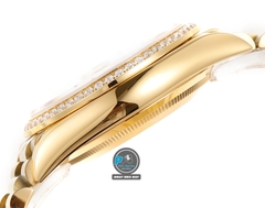 NEW 2023 / RA FACTORY BEST 1:1 / ROLEX DAYDATE 128238 GOLD 36 x 12,5MM DIAMOND BEZEL 💎 CORE 2834