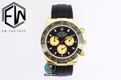 NEW 2021 / EW FACTORY BEST 1:1 / ROLEX DAYTONA OYSTERFLEX GOLD PVD STEEL 904L 7750