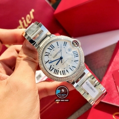 VIP NEW 2023 / ORIGINAL FACTORY BEST 1:1 / CARTIER BALLON BLEU 42MM VÀNH ĐÍNH 127 VIÊN KIM CƯƠNG VVS 1,5 - 2 CARAT CORE ETA 2824-2 SWISS