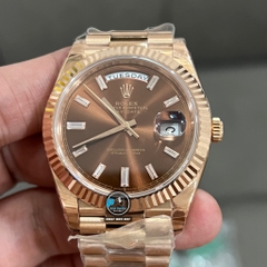 NEW 2022 / EW FACTORY BEST 1:1 / ROLEX DAY-DATE ROSE CHOCOLAT DIAL 40MM CAL.3255