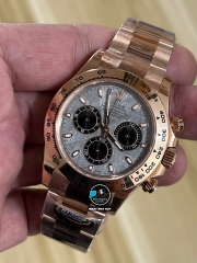 NEW 2023 / BETTER (3K) FACTORY BEST 1:1 / ROLEX DAYTONA 40 x 12,2MM CAL.4130 + THAY ĐỔI MẶT SỐ THIÊN THẠCH VÀ MOB XÀ CỪ THẬT TÙY CHỈNH