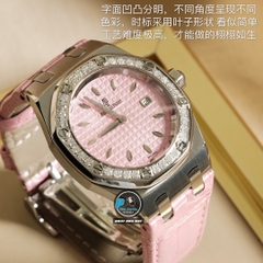 NEW 2021 / ORIGINAL FACTORY BEST 1:1 / AP ROYAL OAK LADY 67601 33MM VÀNH 32 VIÊN KIM CƯƠNG THIÊN NHIÊN 0,65 LY