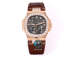 NEW 2023 / GR FACTORY BEST 1:1 / PATEK PHILIPPE NAUTILUS 5724 ROSE GOLD CAL.240PS FULL OPTION