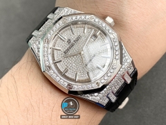 NEW 2021 / ORIGINAL FACTORY BEST 1:1 / AP ROYAL OAK 15402OR 41MM FULL DIAMOND SWAROVKI CAL.3120