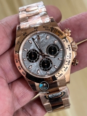 NEW 2023 / BETTER (3K) FACTORY BEST 1:1 / ROLEX DAYTONA 40 x 12,2MM CAL.4130 + THAY ĐỔI MẶT SỐ THIÊN THẠCH VÀ MOB XÀ CỪ THẬT TÙY CHỈNH