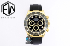 NEW 2021 / EW FACTORY BEST 1:1 / ROLEX DAYTONA OYSTERFLEX GOLD PVD STEEL 904L 7750