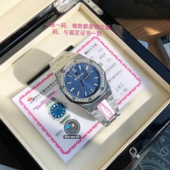 NEW 2021 / ORIGINAL FACTORY BEST 1:1 / AP ROYAL OAK 15550 41MM VÀNH 40 VIÊN KIM CƯƠNG THIÊN NHIÊN 1,7 LY