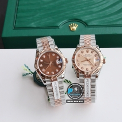 VIP NEW 2024 / FACTORY BEST 1:1 / ROLEX DATEJUST 31MM LADY DEMI VÀNG 18K. KIM CƯƠNG THIÊN NHIÊN. CORE ETA SW200