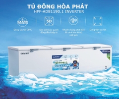 Tủ đông Hòa Phát Inverter HPF AD81190.1 dàn đồng 3 cánh 1190L
