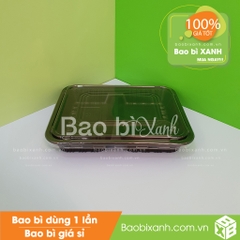 Hộp nhựa đựng cơm 3 ngăn HT88 đế đen (Kèm nắp nhựa)