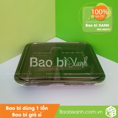 Hộp nhựa đựng cơm 3 ngăn HT88 đế đen (Kèm nắp nhựa)