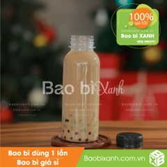 Chai nhựa 330ml miệng rộng nắp có đai