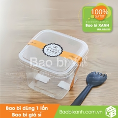 Hộp đựng bánh kem, nhựa PET vuông