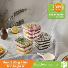 Hộp đựng bánh kem, nhựa PET vuông