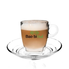 Bộ 6 Ly thủy tinh Cafe Cappuccino 195ml (có kèm dĩa)