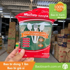 Muỗng nhựa xanh 15cm Đại Quang (100 Cái/Bịch)