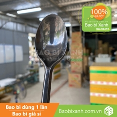 Muỗng nhựa đen 20cm Đại Quang (100 Cái/Bịch)