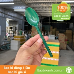 Muỗng nhựa xanh 15cm Đại Quang (100 Cái/Bịch)
