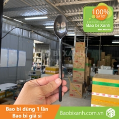 Muỗng nhựa đen 20cm Đại Quang (100 Cái/Bịch)
