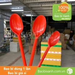 Muỗng nhựa đỏ 20cm Đại Quang (100 cái/Bịch)