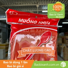 Muỗng nhựa đỏ 20cm Đại Quang (100 cái/Bịch)