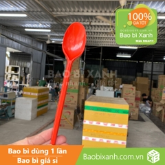 Muỗng nhựa đỏ 20cm Đại Quang (100 cái/Bịch)