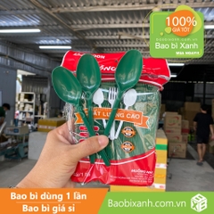 Muỗng nhựa xanh 15cm Đại Quang (100 Cái/Bịch)